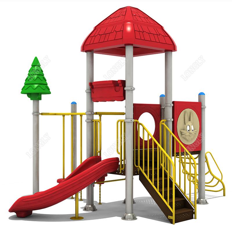 Kids Outdoor Garden - Çocuklar için Kırmızı Plastik Kaydırak LLDPE