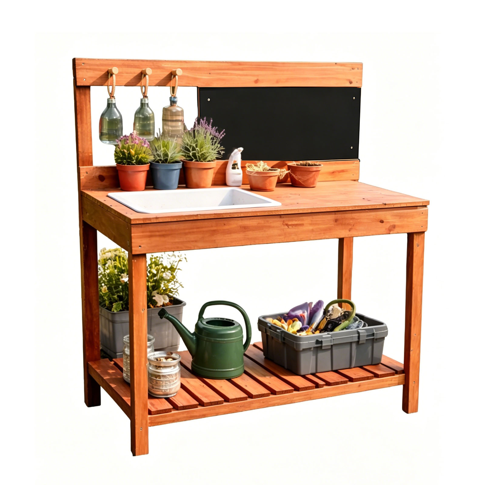 Kids Outdoor Table - Ahşap Saksı Masaları Çocuklar İçin Açık