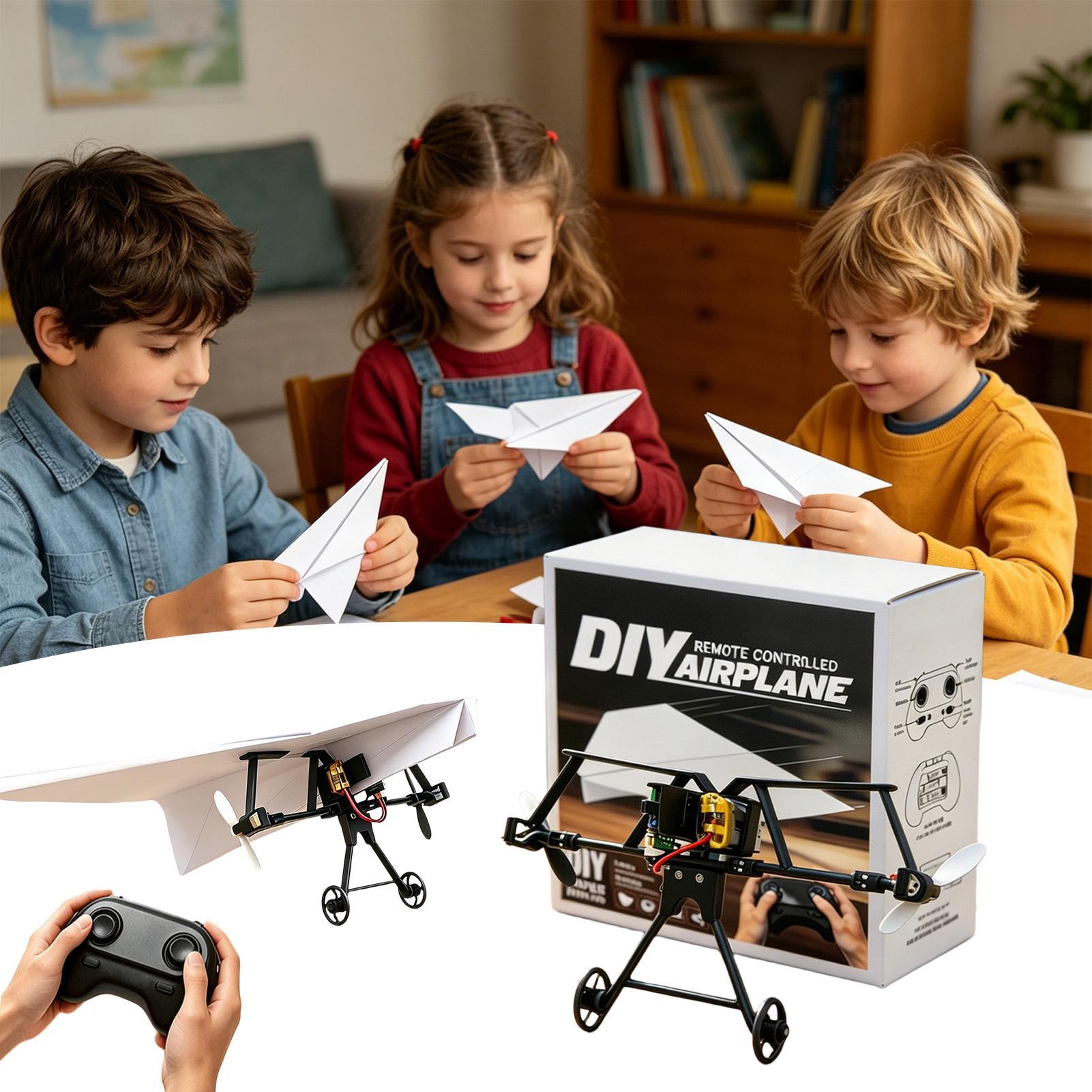 Kids Outdoor Equipment - Kendin Yap RC Kağıt Uçak Kiti,