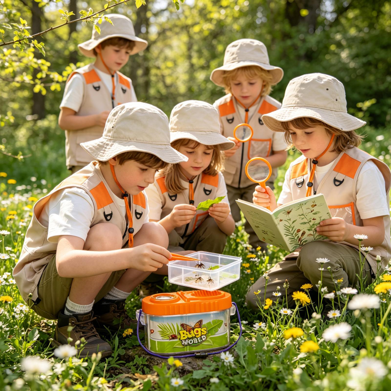 Kids Outdoor Adventure Kit - Çocuk Macera Seti Büyüteçli Şapka Hafif