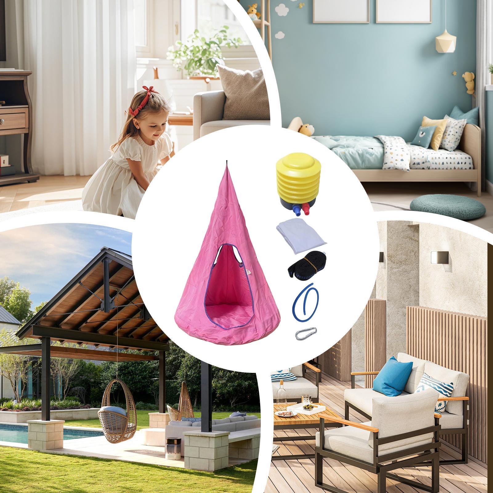Kids Outdoor Nest Swing - Çocuklar İçin Minderli Pod Salıncak Koltuğu,