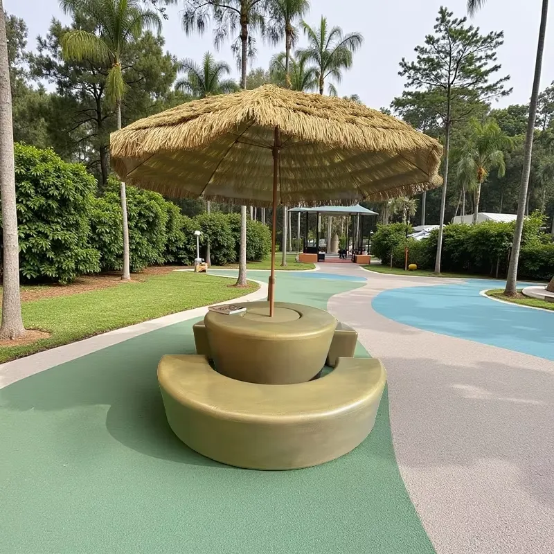 Kids Outdoor Table And Chairs With Umbrella - Modern Dış Mekan Yuvarlak Masa ve