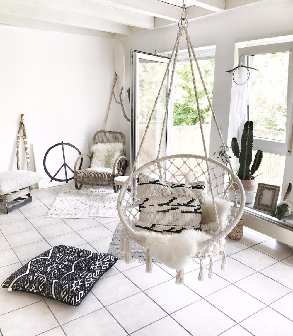 Kids Outdoor Swing Chair - 2025 İskandinav Bahçe El Yapımı Örme