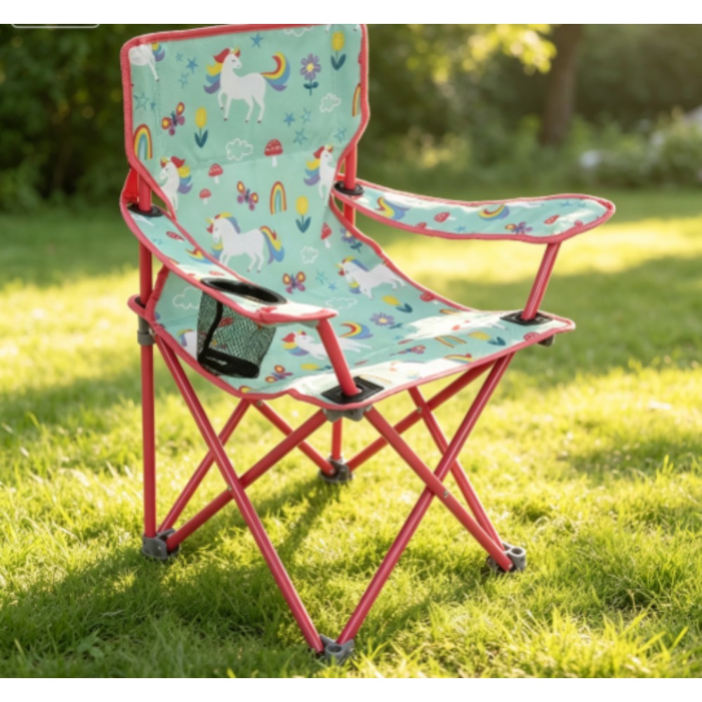Kids Unicorn Outdoor Chair - Güvenlik Kilidi ve Unicorn Baskılı Çocuklar