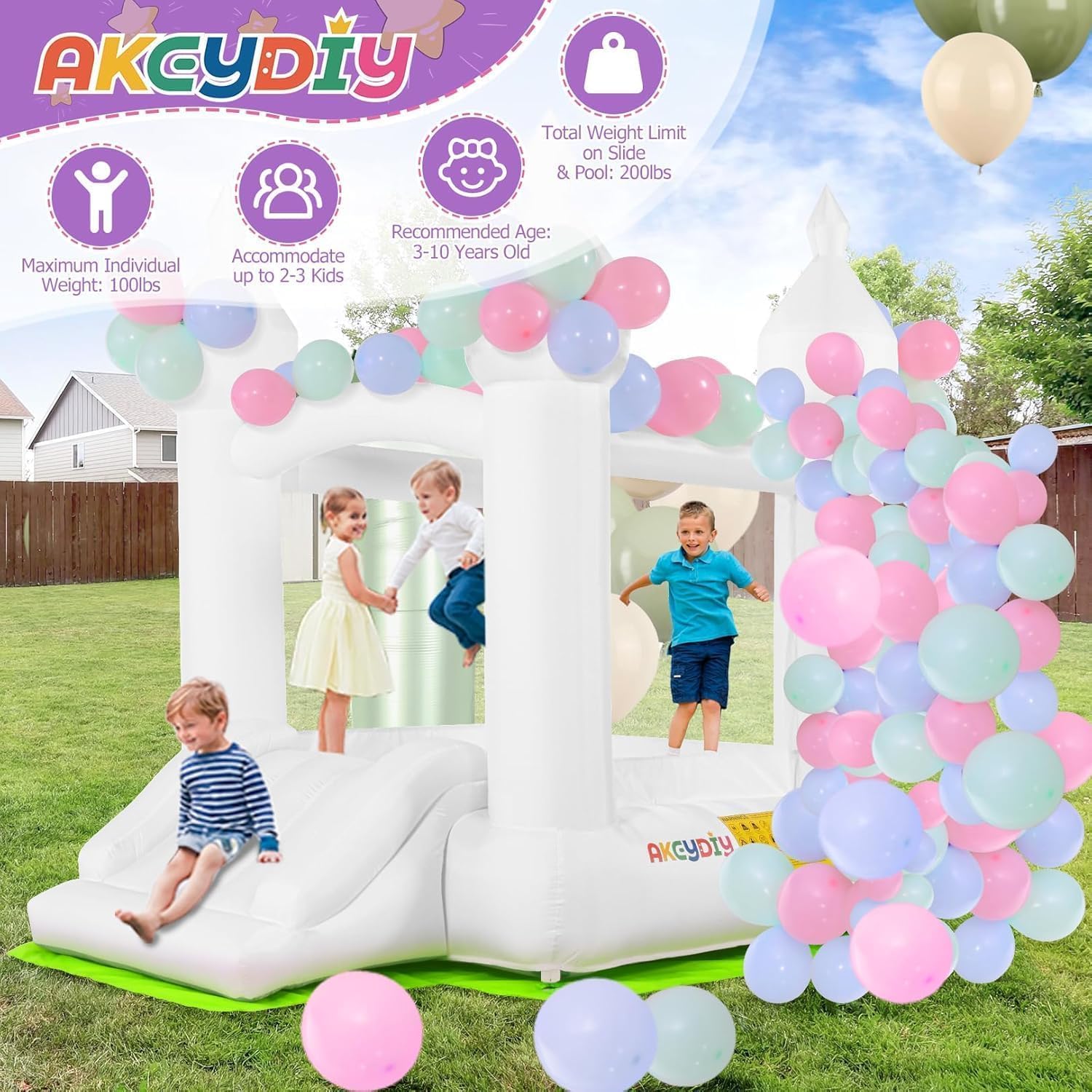Beyaz Zıplama Evi İç ve Dış Me - Kids Outdoor House With Slide incelemesi ve fiyatı