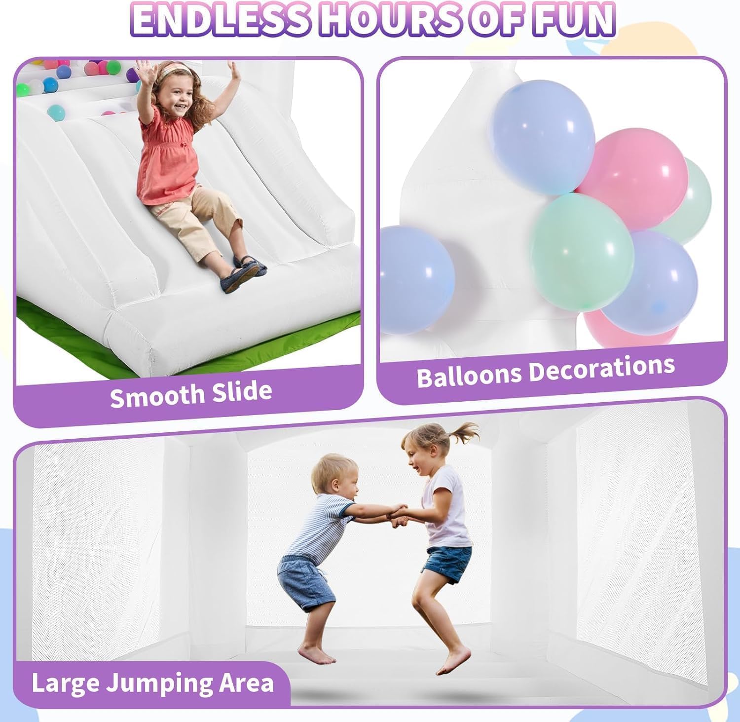 Beyaz Zıplama Evi İç ve Dış Me - Kids Outdoor House With Slide incelemesi ve fiyatı