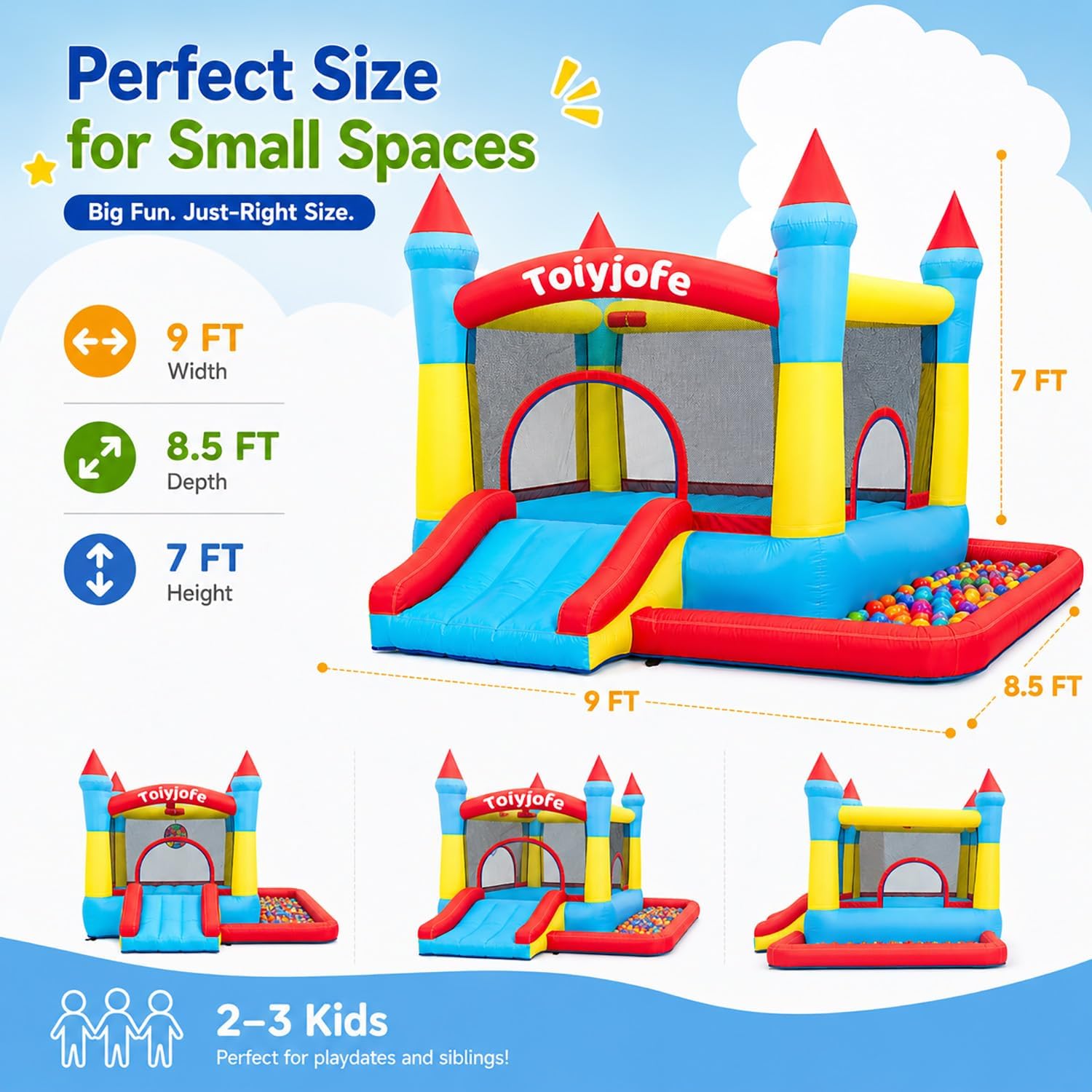 3-6 Yaş Çocuklar İçin Şişme Oy - Kids Outdoor House With Slide incelemesi ve fiyatı
