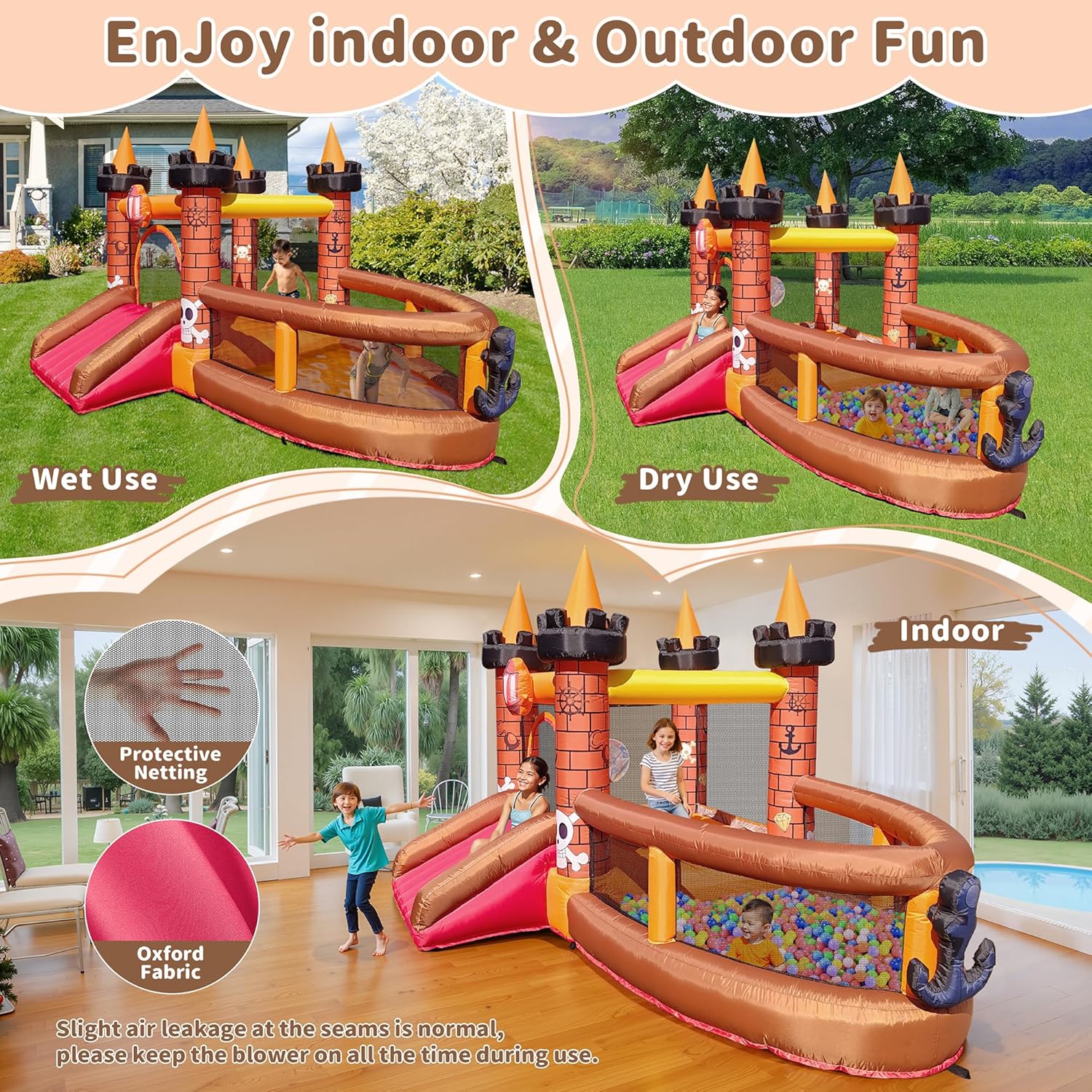 3-8 Yaş Çocuklar İçin Şişme Oy - Kids Outdoor House With Slide incelemesi ve fiyatı