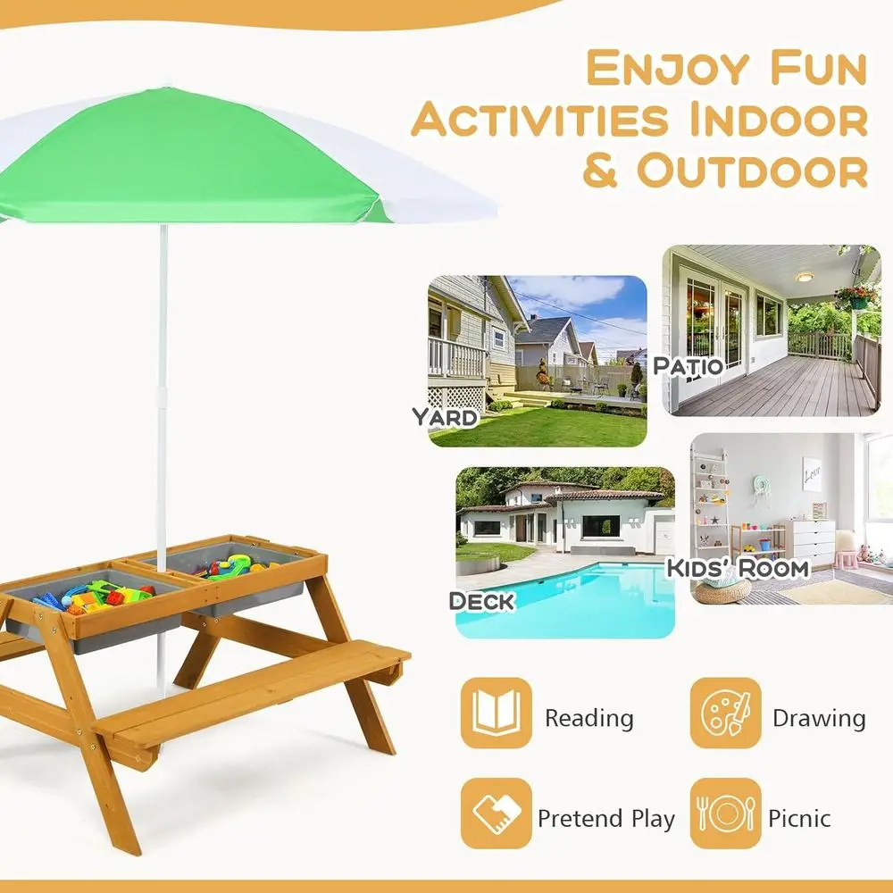 3'ü 1 Arada Yüksekliği Ayarlan - Kids Outdoor Picnic Table incelemesi ve fiyatı