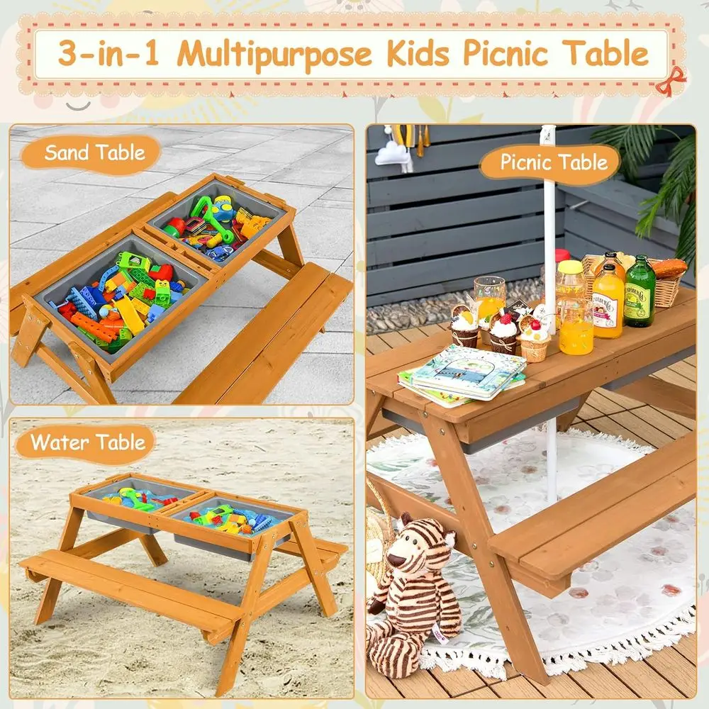 Çocuklar için Çıkarılabilir Ku - Kids Outdoor Picnic Table incelemesi ve fiyatı