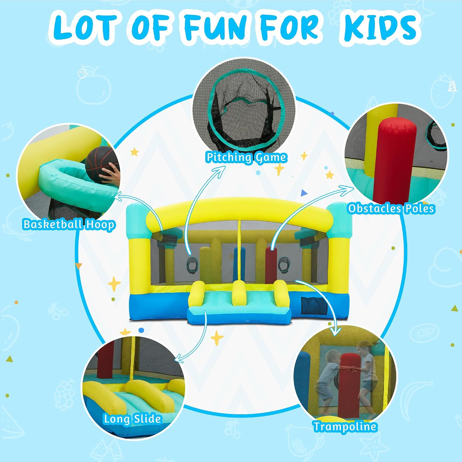 Büyük Zıplama Evi, 15 x 14.8 F - Kids Outdoor House With Slide incelemesi ve fiyatı
