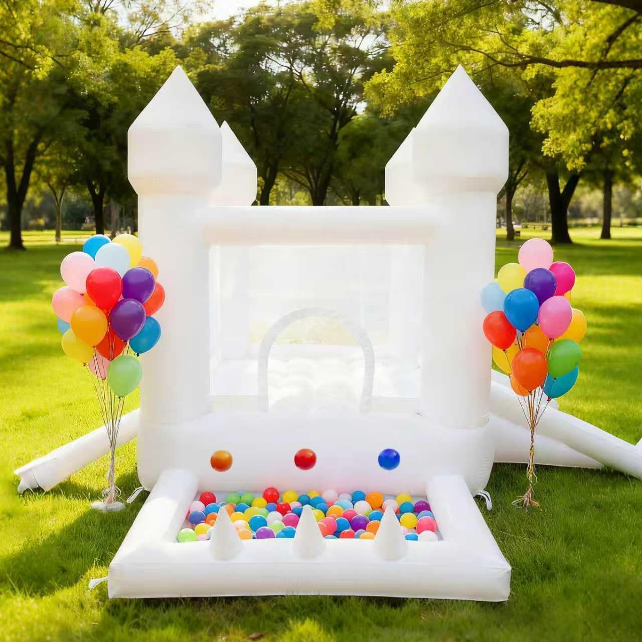 Beyaz Zıplama Evi, İç ve Dış M - Kids Outdoor House With Slide incelemesi ve fiyatı