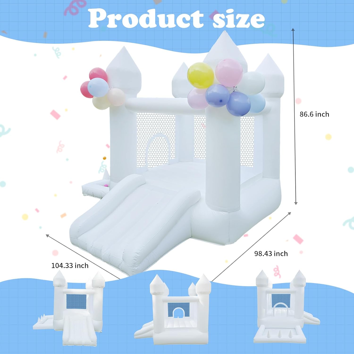 Beyaz Zıplama Evi, İç ve Dış M - Kids Outdoor House With Slide incelemesi ve fiyatı
