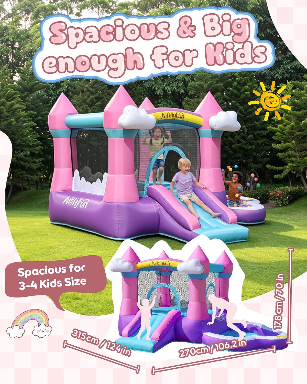 3-8 Yaş Çocuklar İçin Pembe İç - Kids Outdoor House With Slide incelemesi ve fiyatı