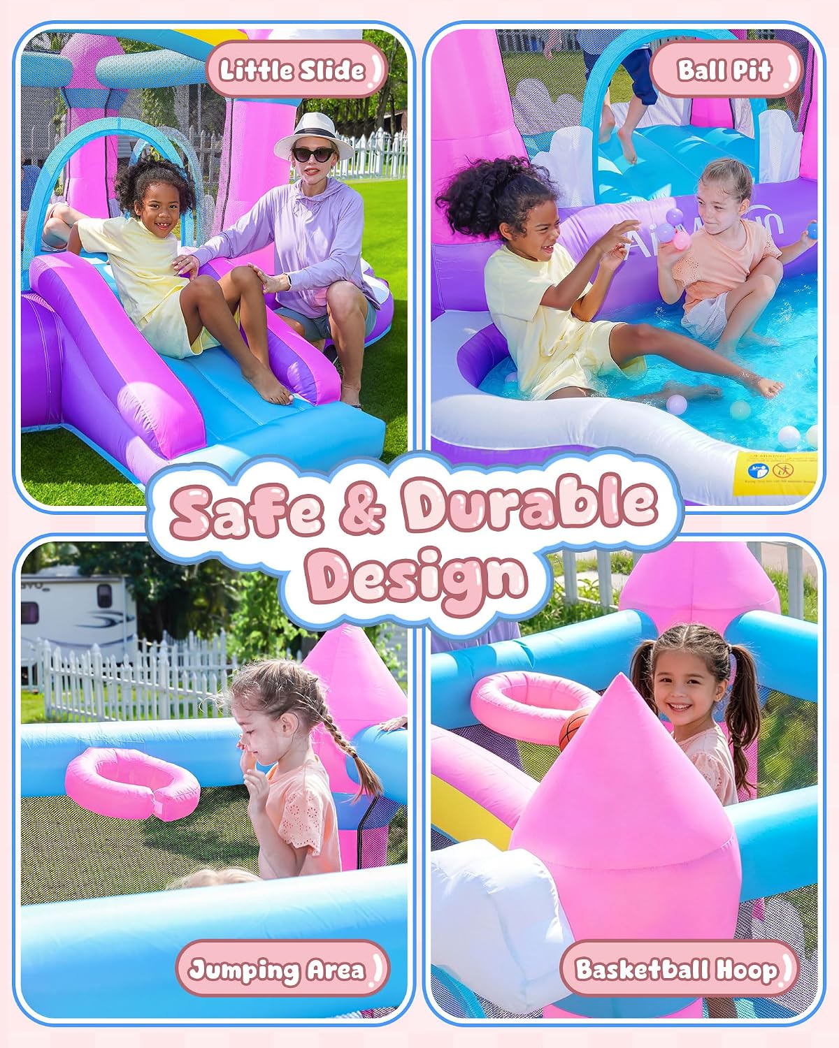 3-8 Yaş Çocuklar İçin Pembe İç - Kids Outdoor House With Slide incelemesi ve fiyatı