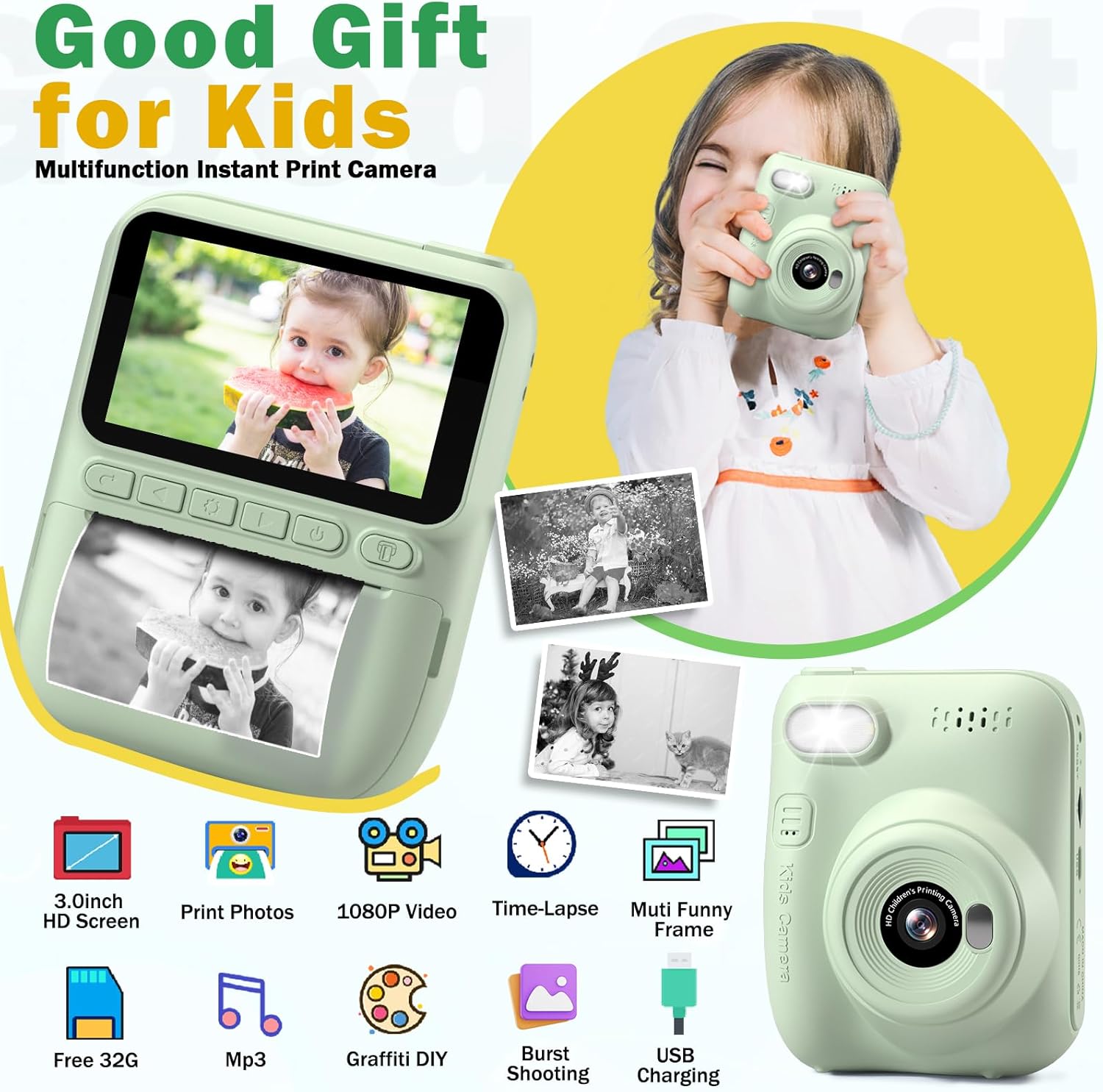 Anında Baskılı Çocuk Kamerası, - Kids Outdoor Gifts incelemesi ve fiyatı