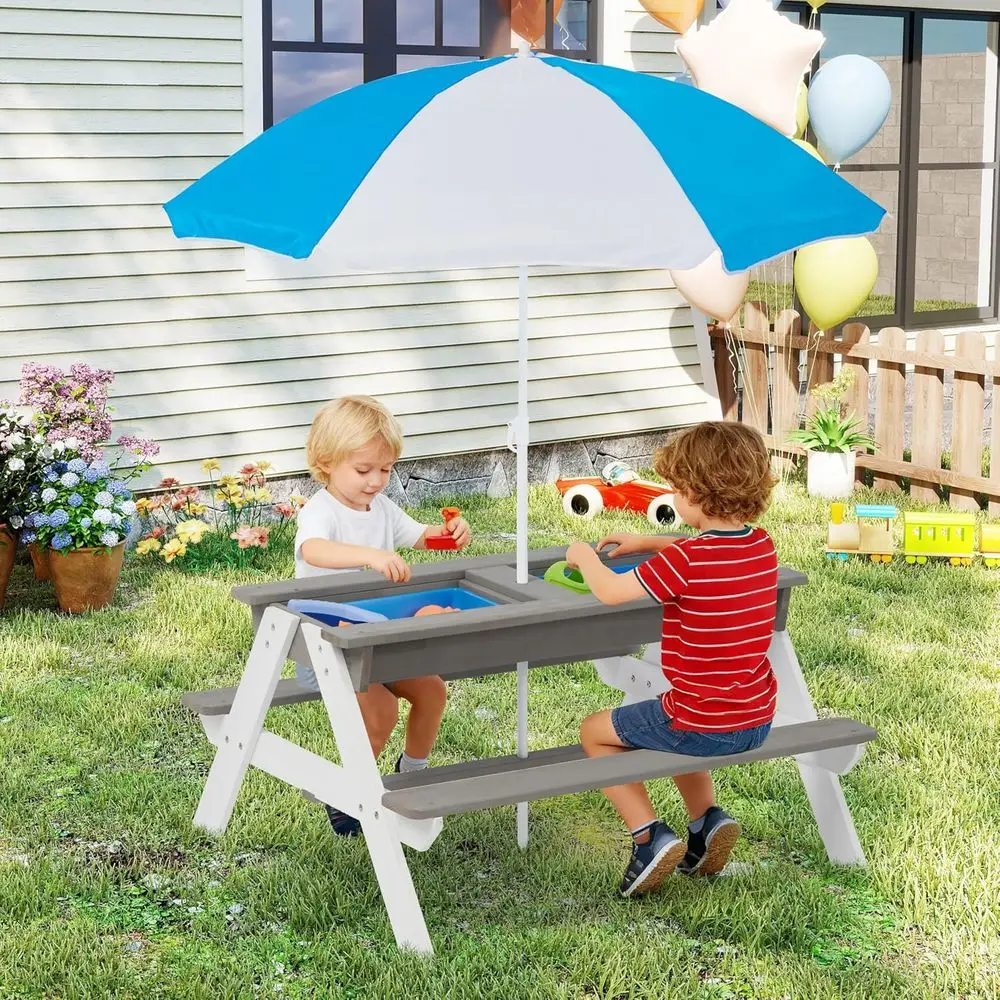 Çocuklar için 3'ü 1 Arada Ahşa - Kids Outdoor Picnic Table incelemesi ve fiyatı