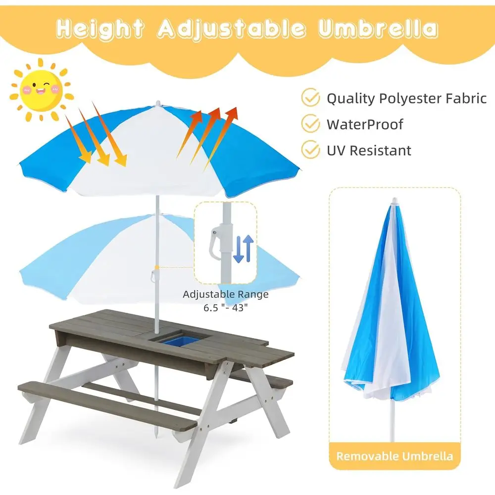 Çocuklar için 3'ü 1 Arada Ahşa - Kids Outdoor Picnic Table incelemesi ve fiyatı