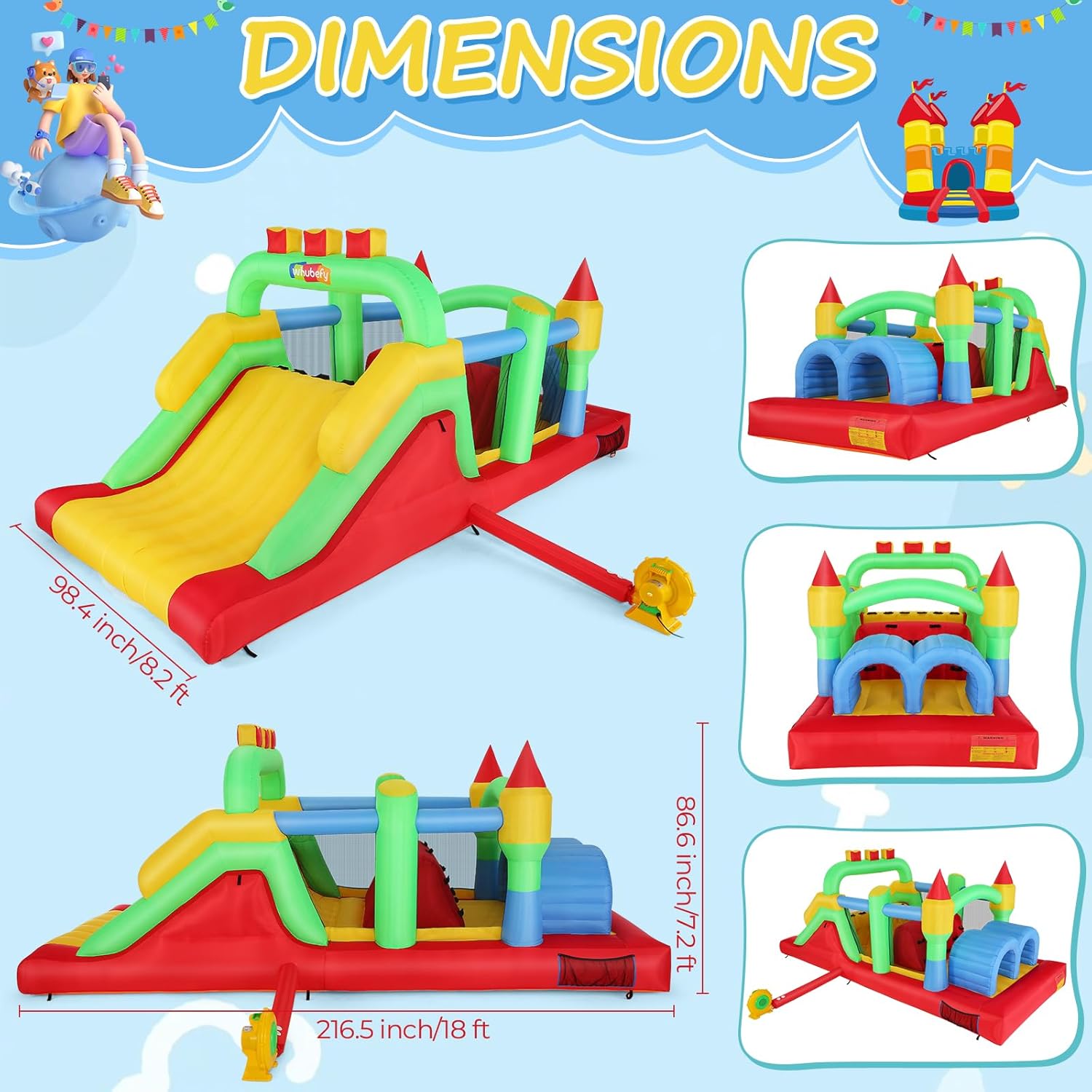KF Şişme Engel Parkuru Büyük 1 - Kids Outdoor House With Slide incelemesi ve fiyatı