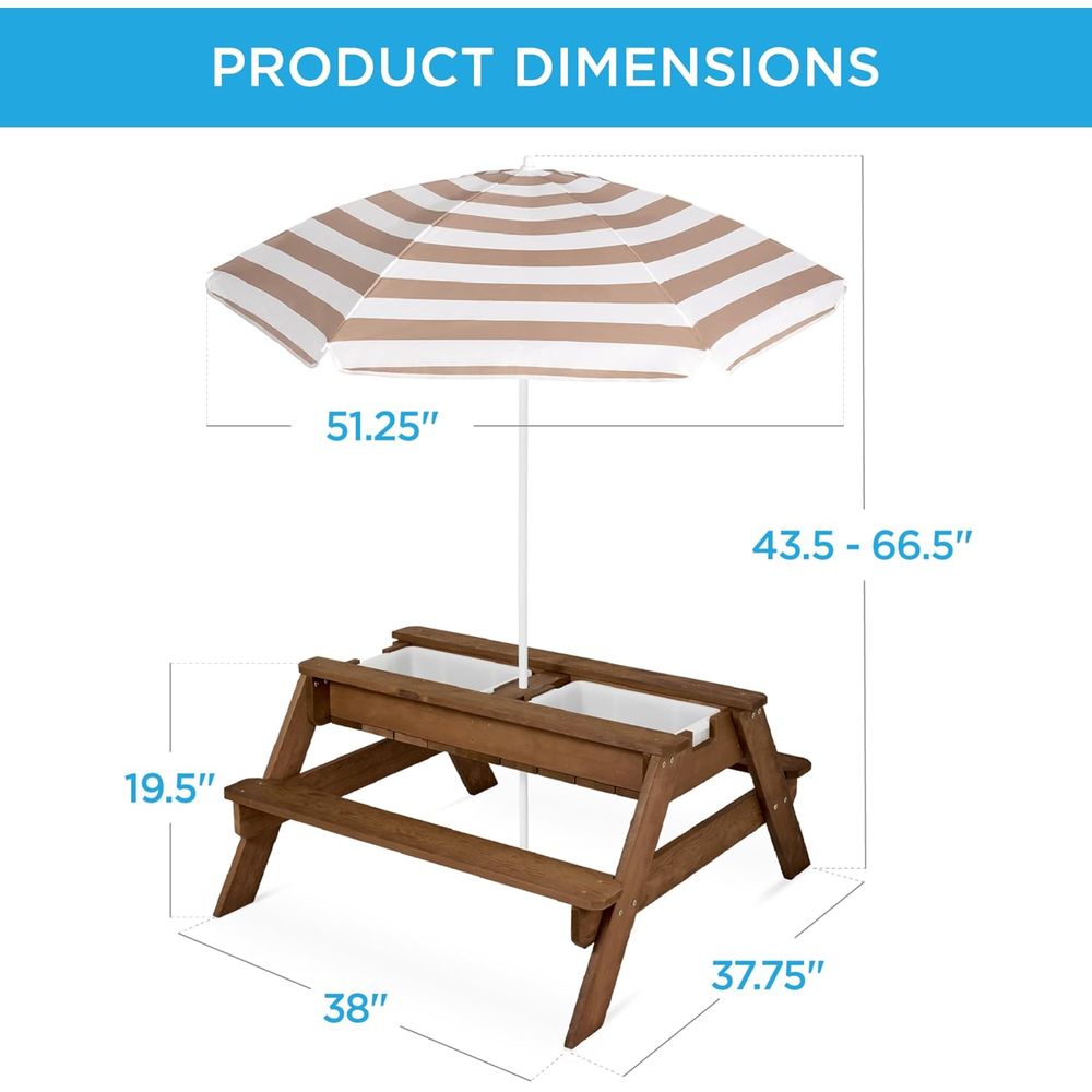 Çocuklar için Şemsiyeli Piknik - Kids Outdoor Picnic Table incelemesi ve fiyatı