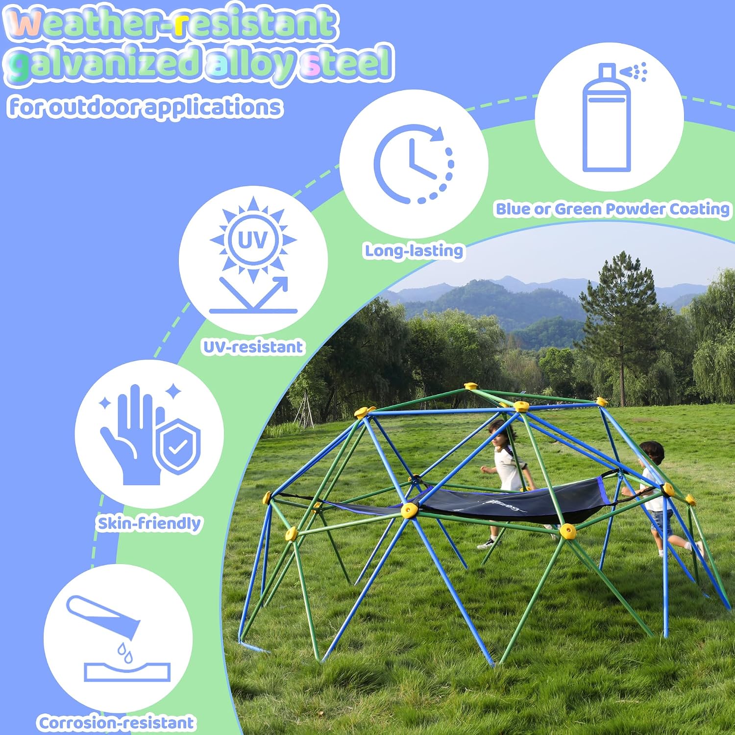 10FT Tırmanma Kubbesi ve Hamak - Kids Outdoor Jungle Gym Dome incelemesi ve fiyatı