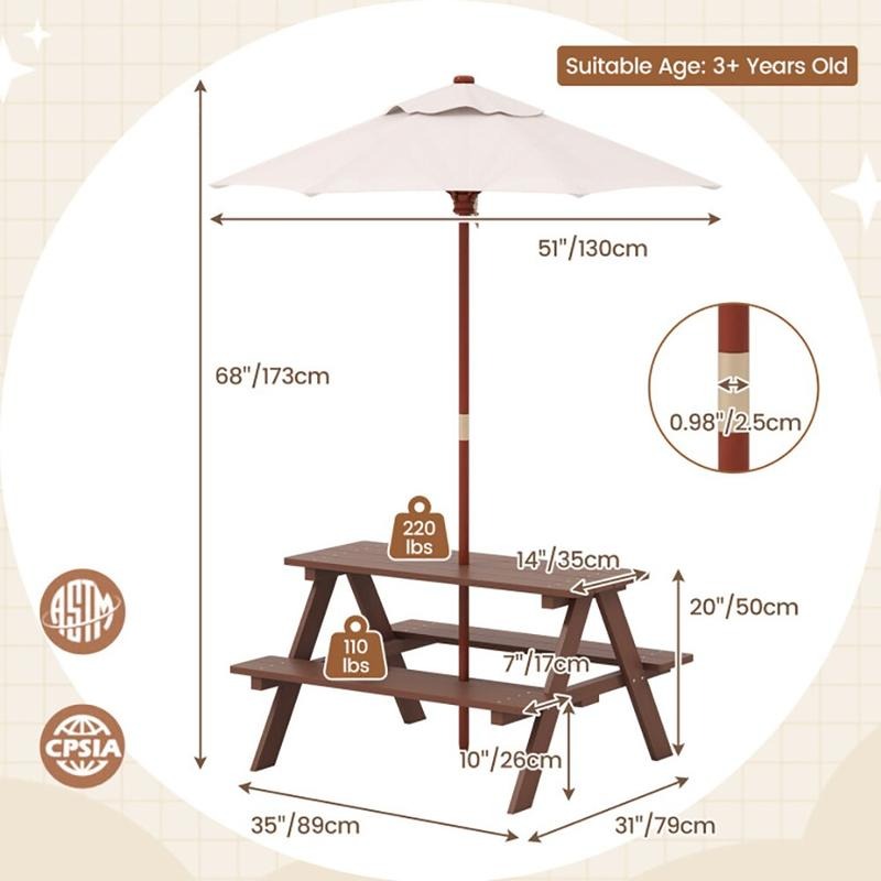 Açık Hava 4 Kişilik Çocuk Pikn - Kids Outdoor Picnic Table incelemesi ve fiyatı